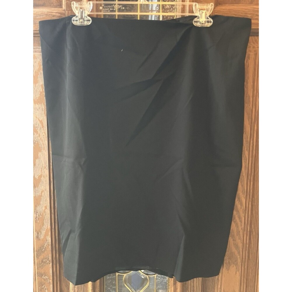 Anne Klein Womens Siz 16 Black Skirt Straight Knee Length Lined Stretch Back Zip